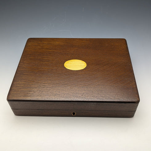 British Vintage Resin Handle Fish Cutlery 6 Pair Set in Wooden Box Cooper Brothers